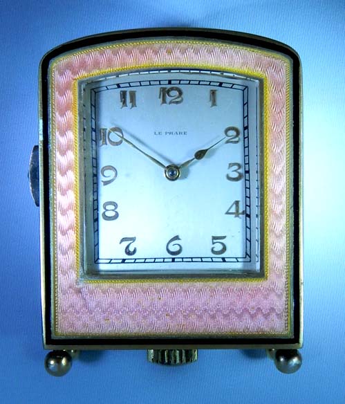 Miniature enamel repeating clock