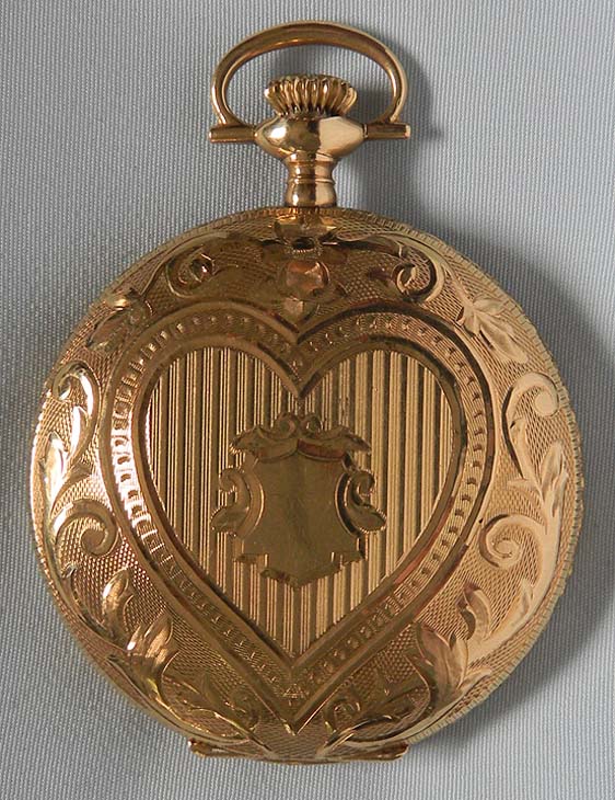   Elgin 14K gold 'Valentine' antique pocket watch    