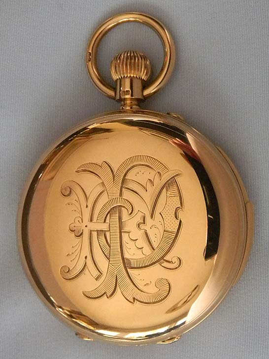   Fine heavy 18K gold English minute repeater by Boddington circa 1877.  
